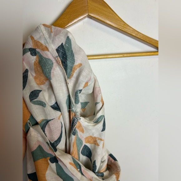 Rachel Zoe Lemons Novelty Print 100% Linen size S Button Down Natural Breathable - Picture 10 of 11